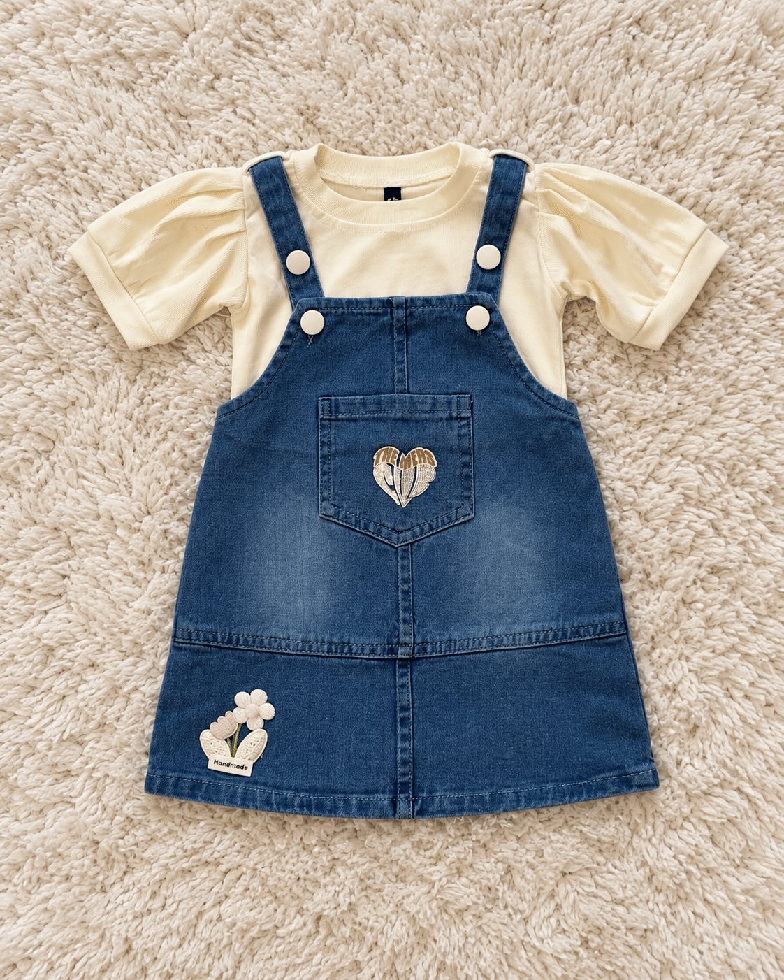 Denim Blue Floral Pocket Dress