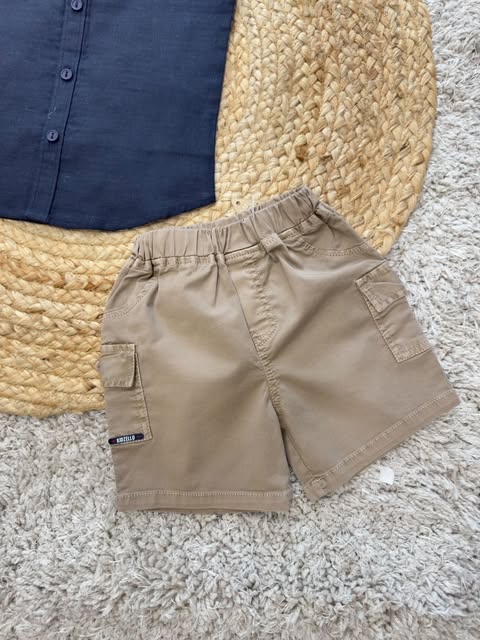 Boys Navy Polo & Khaki Chino Shorts Set