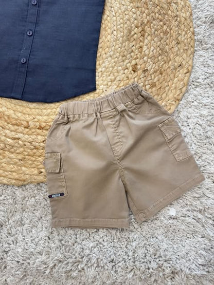 Boys Navy Polo & Khaki Chino Shorts Set