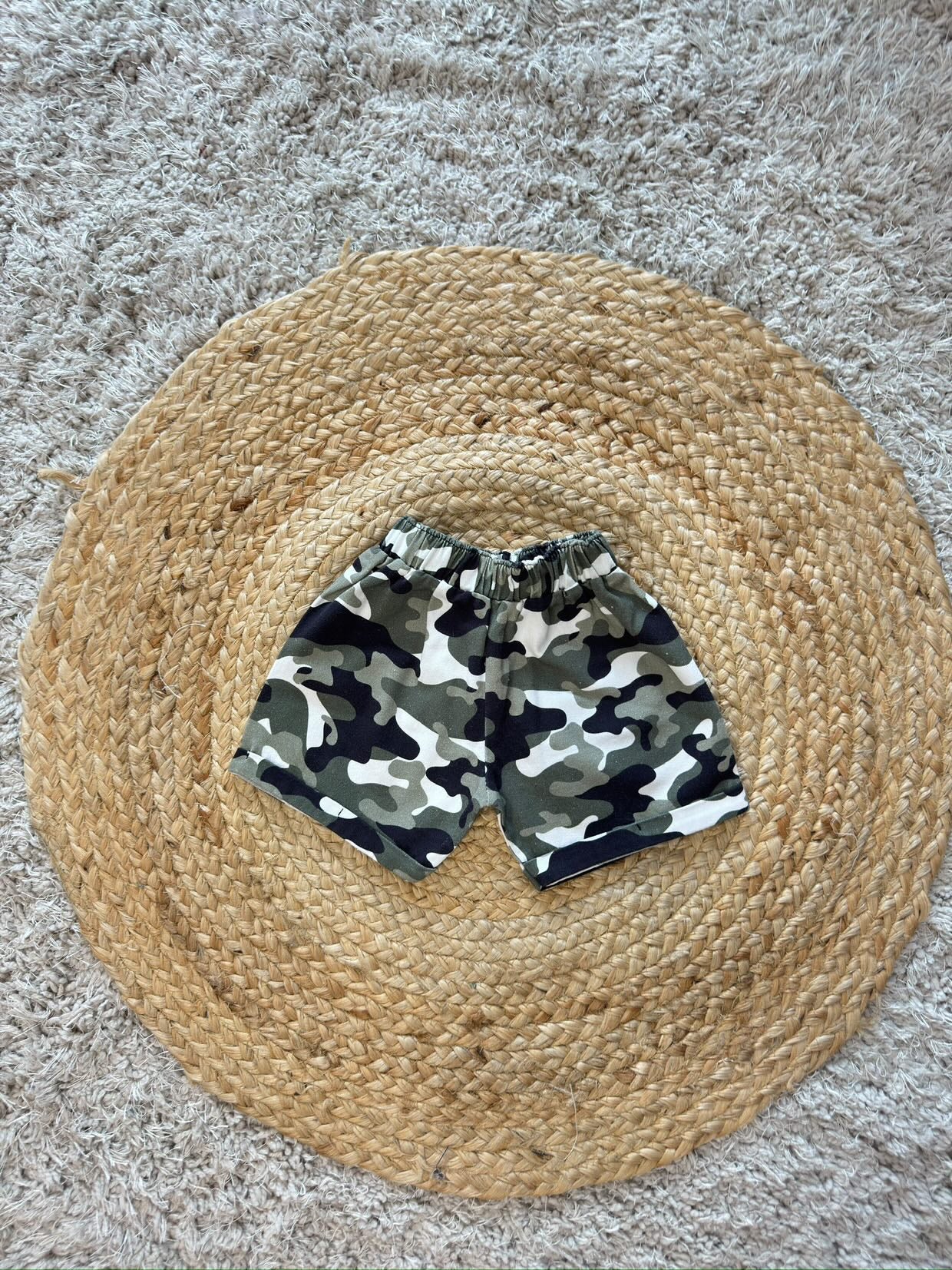 Graphic Tee & Camo Shorts Set