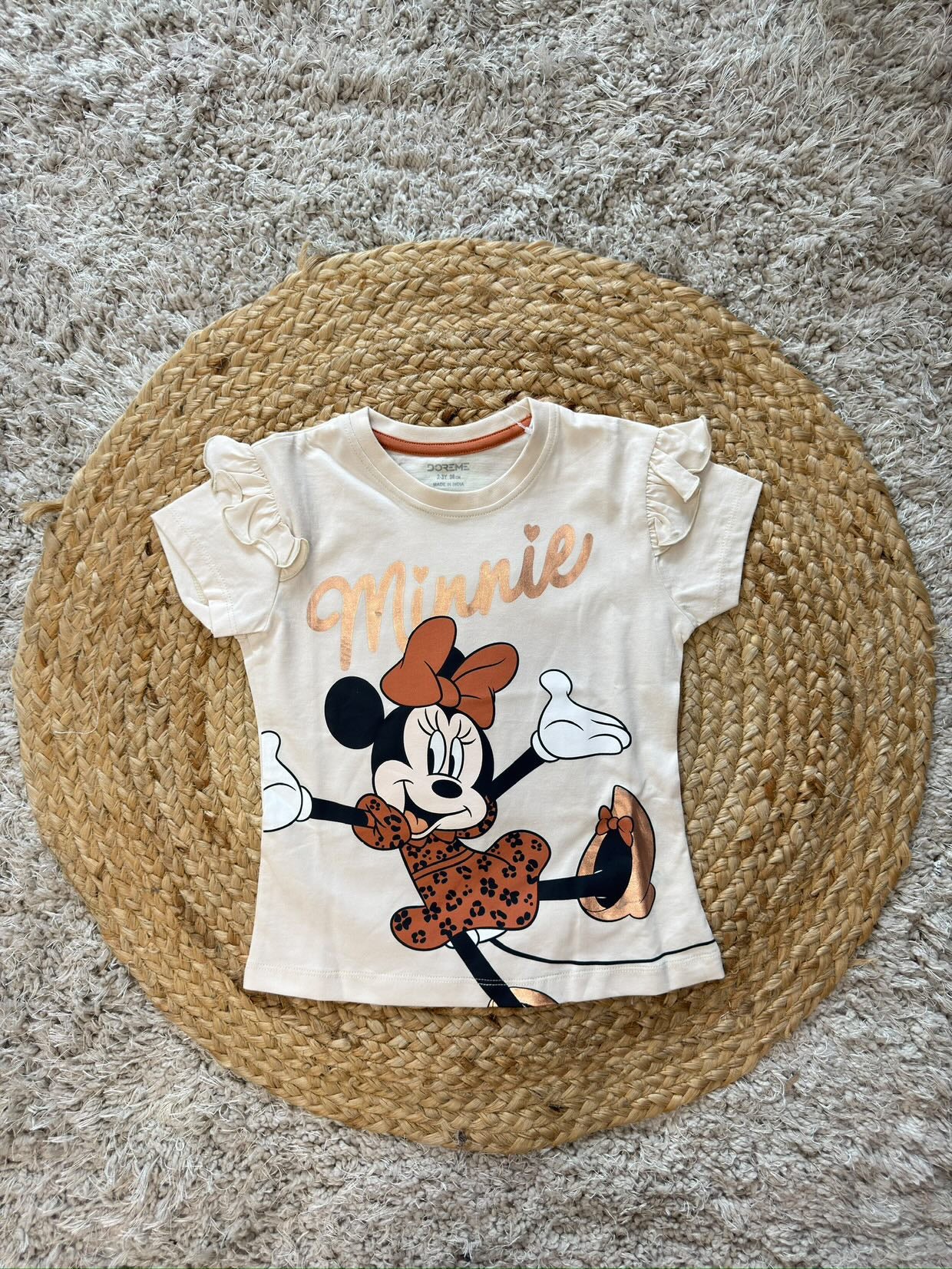 Minnie Print Tee & Leopard Print Shorts Set
