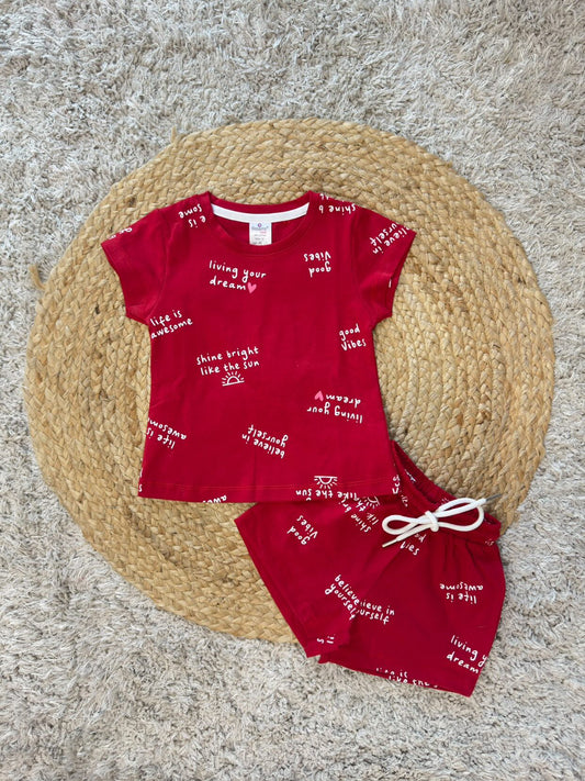 Smarty Kids Co-ord Set With Living Your Life Print