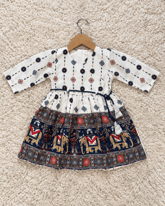 Navy Elephant Print Dress