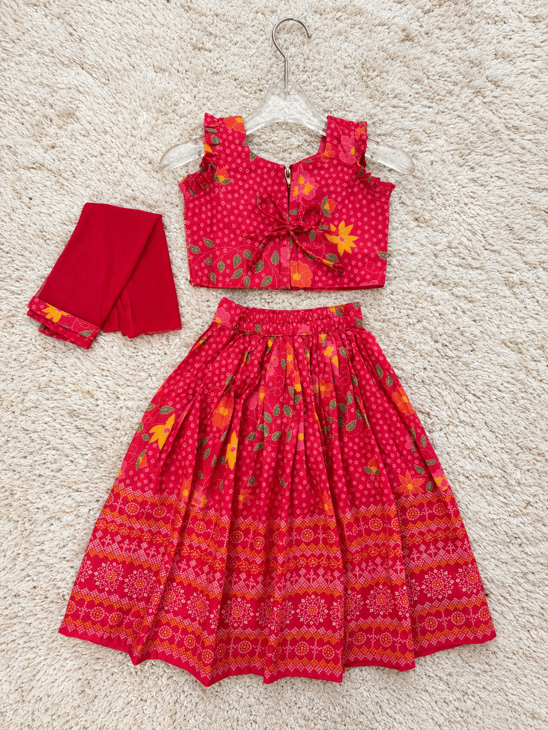 Rani Pink Floral Lehenga Set