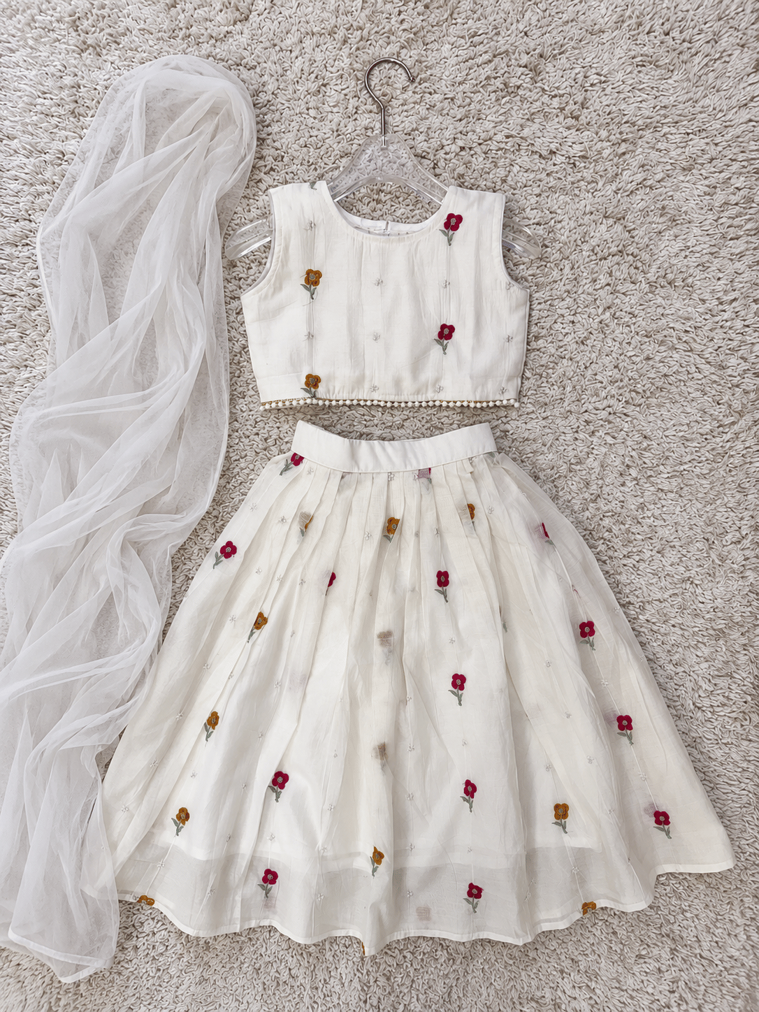Ivory Blossom Mul Cotton Lehenga