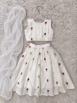 Ivory Blossom Mul Cotton Lehenga