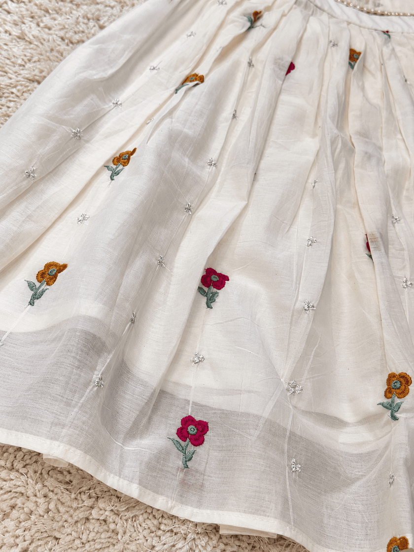 Ivory Blossom Mul Cotton Lehenga
