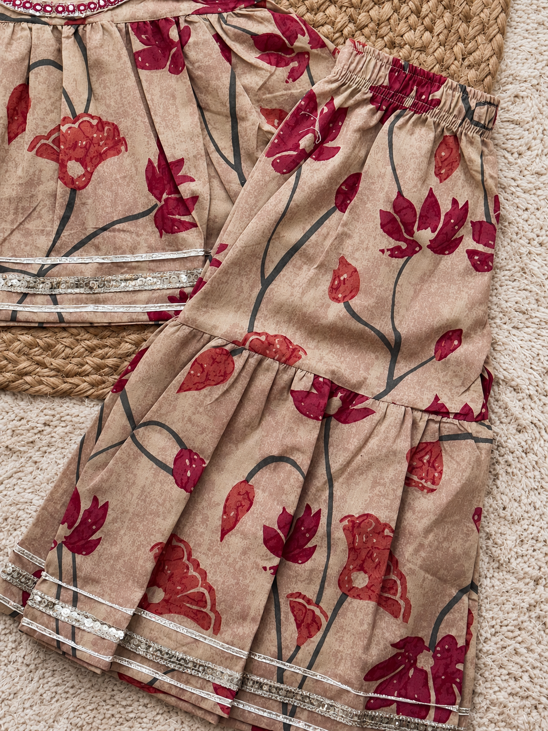 Floral Cotton Kurta & Sharara Set