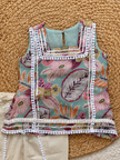 Sage Floral Dhoti Set