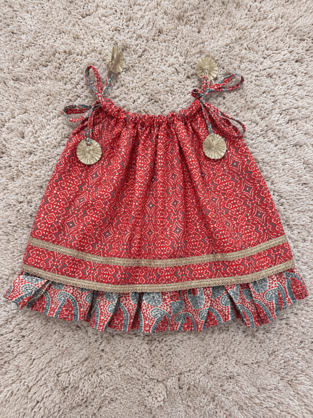 Crimson Paisley Pure Cotton Lehenga
