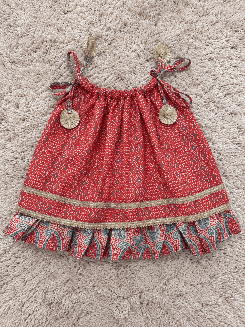 Crimson Paisley Pure Cotton Lehenga
