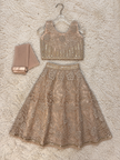 Champagne Gold Floral Lehenga Set