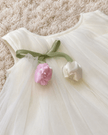 Ivory Tulip Bow Ruffle Dress
