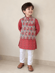 Coral Paisley Cotton Kurta Set