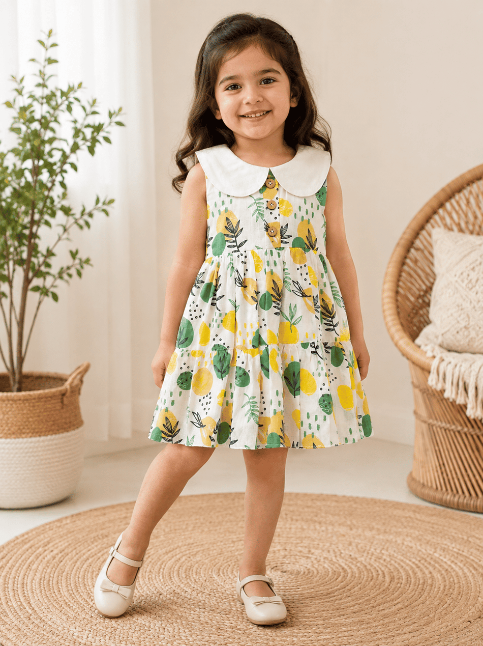 Lemon Muslin Dress