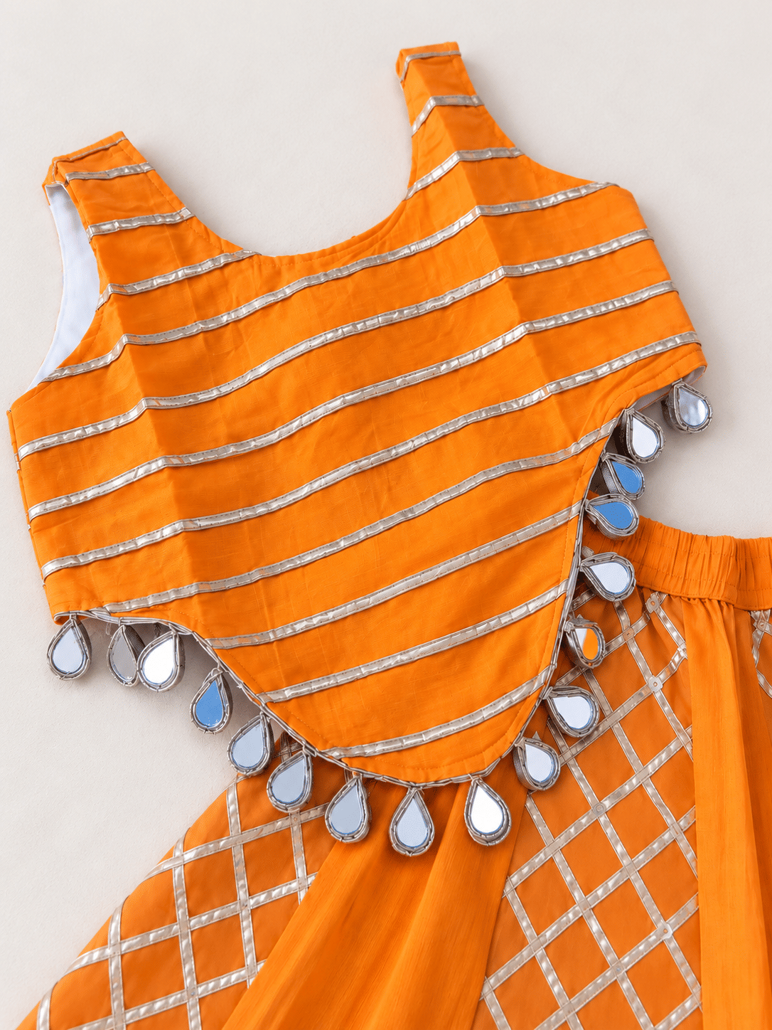 Orange Shimmer Festive Lehenga Set
