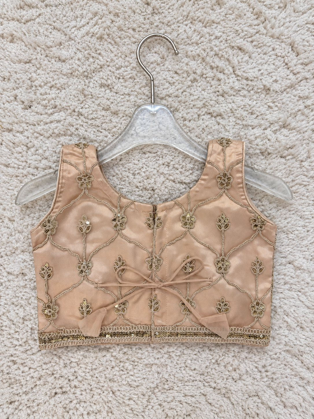 Champagne Gold Floral Lehenga Set