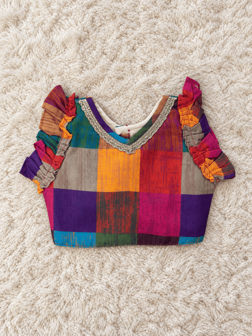 Multicolor Check Festive Lehenga Set