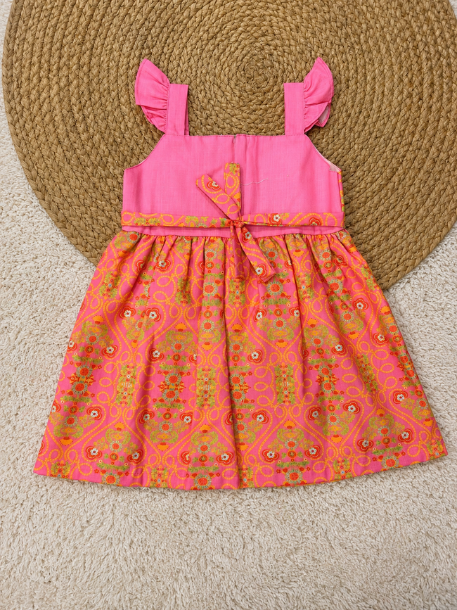 Festive Rosette Print Dress