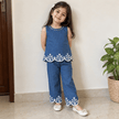 Denim Blue Floral Co Ord Set