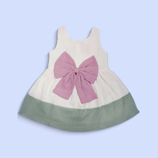 Baby Girl Sleeveless Bow on the Waistline Dress