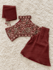 Maroon Floral Embellished Sharara Set