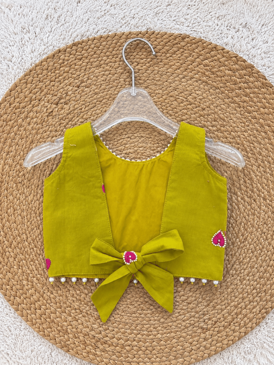 Lime Pink Pure Cotton Lehenga