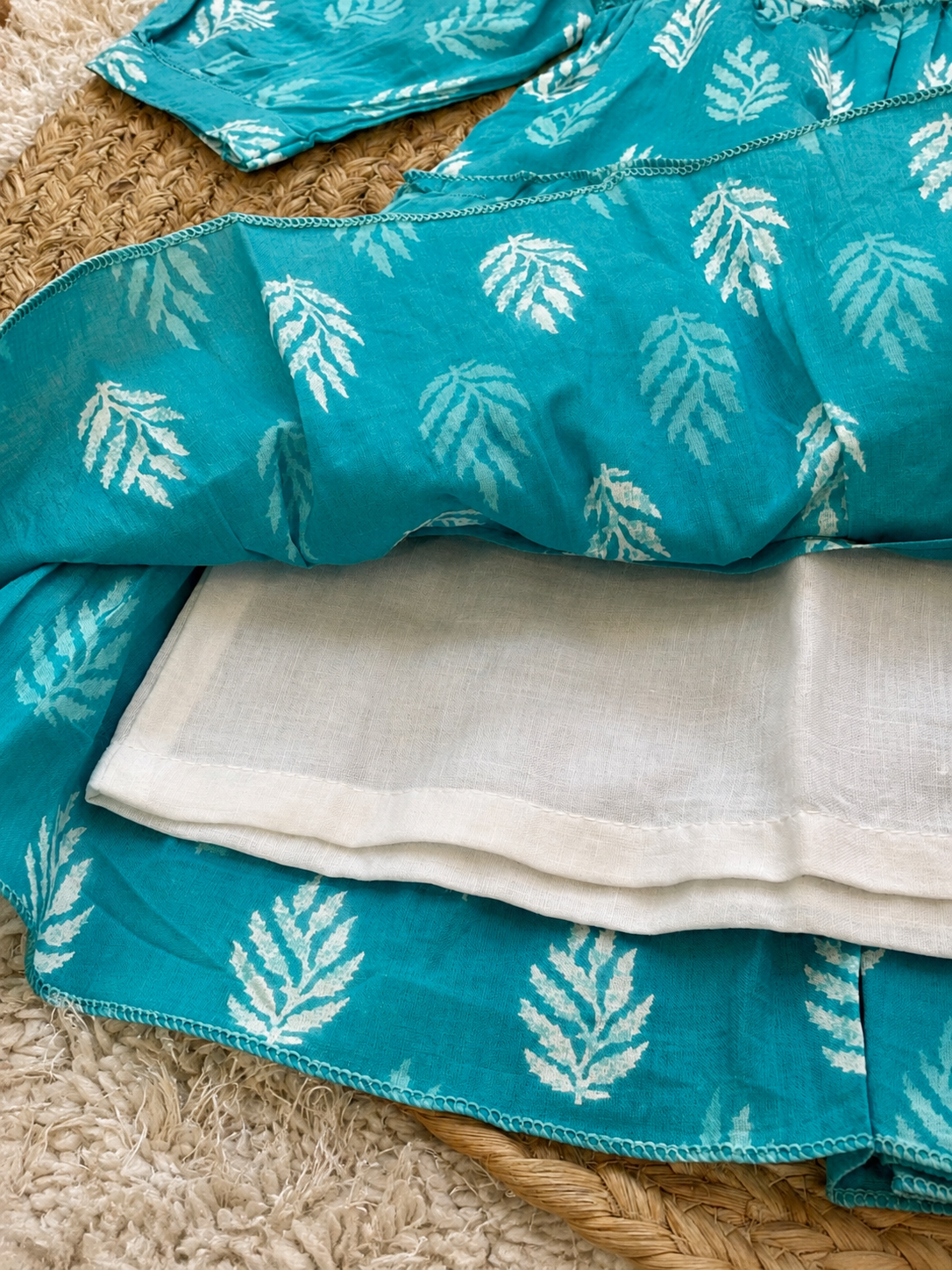 Teal Leaf Tiered Dress