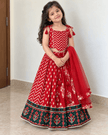 Crimson Chevron Festive Lehenga Set