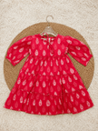 Crimson Leaf Tiered Dress