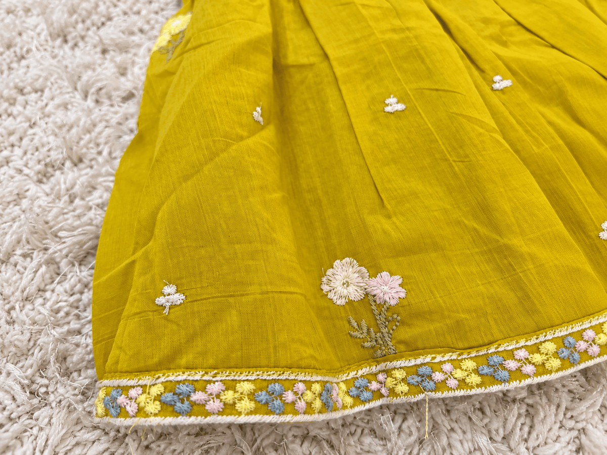 Mustard Yellow Floral Sharara Set
