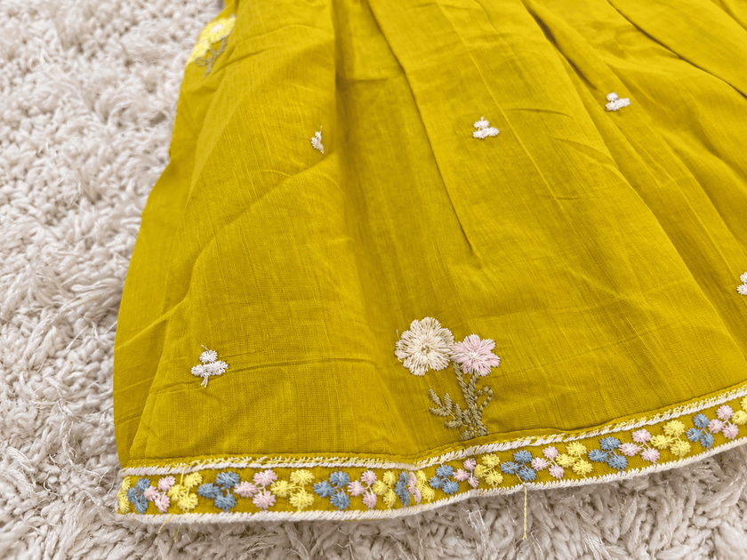 Mustard Yellow Floral Sharara Set