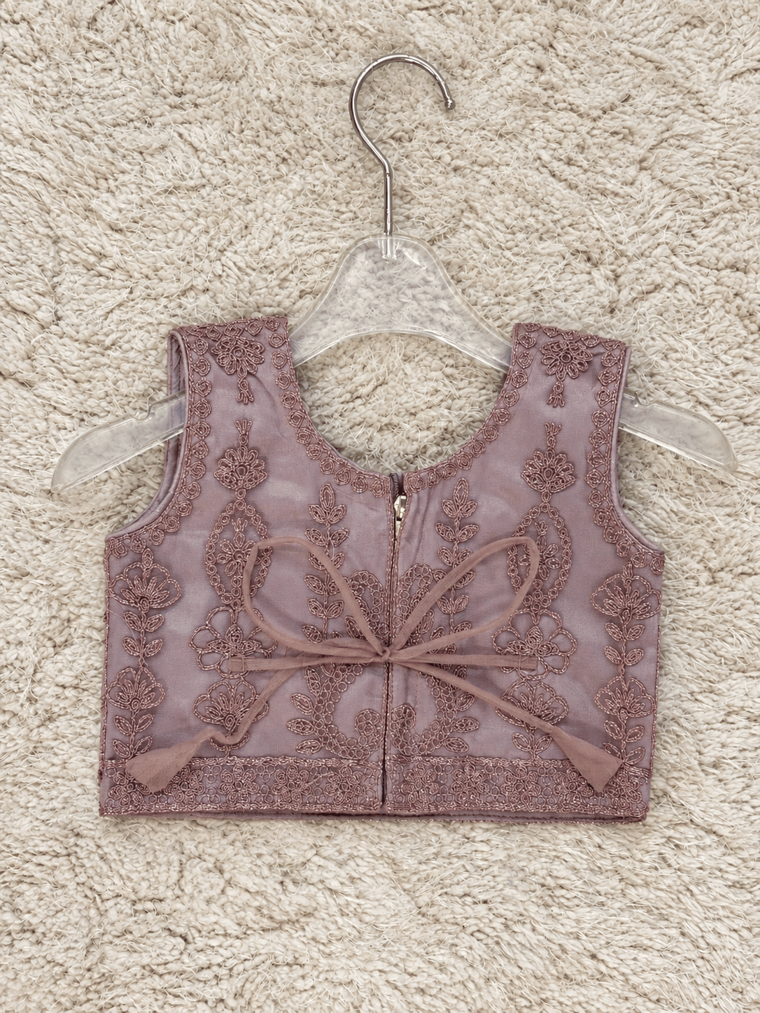 Dusty Mauve Embroidered Lehenga Set