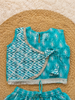 Turquoise Printed Cotton Lehenga Choli Set