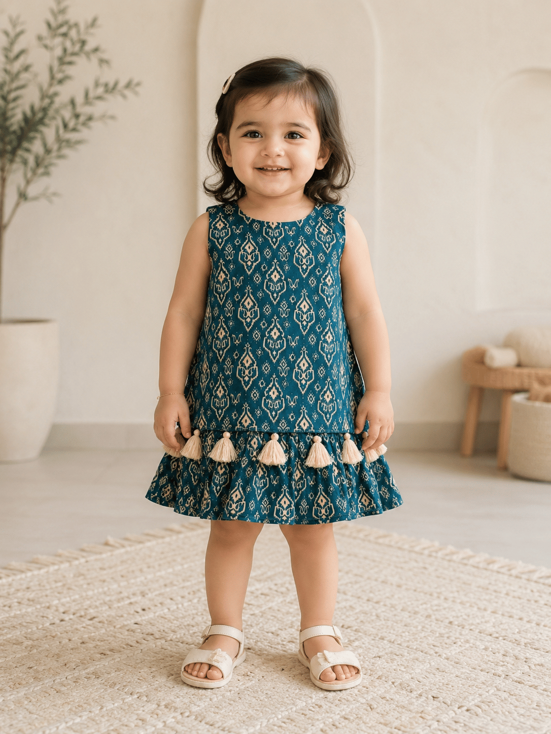 Teal Tassel Heritage Frock