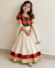 Crimson Check Festive Lehenga Set