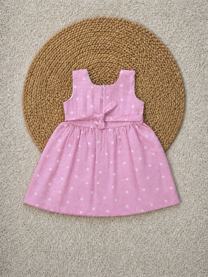 Lilac Floral Muslin Dress