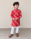 Crimson Sunset Stripe Kurta