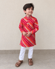 Crimson Sunset Stripe Kurta