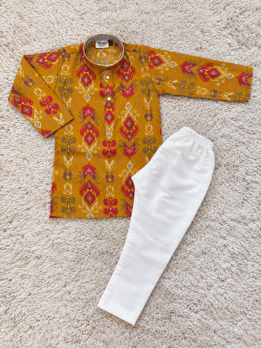 Mustard Chanderi Cotton Kurta Set