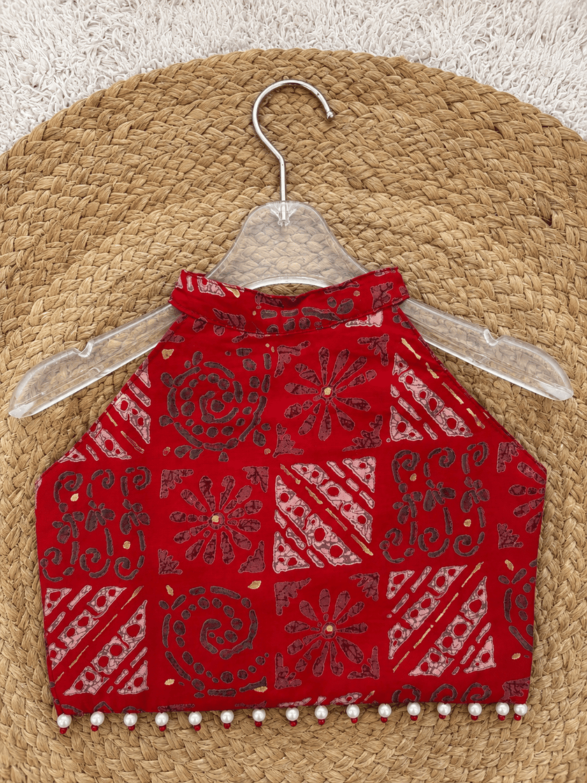 Crimson Pure Chanderi Cotton Lehenga
