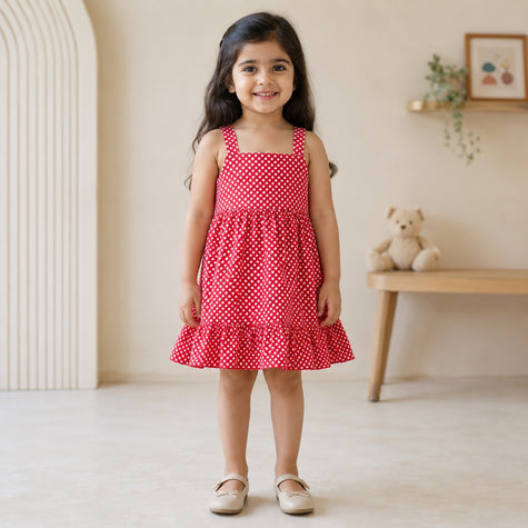 Cherry Gingham Charm Dress – Red