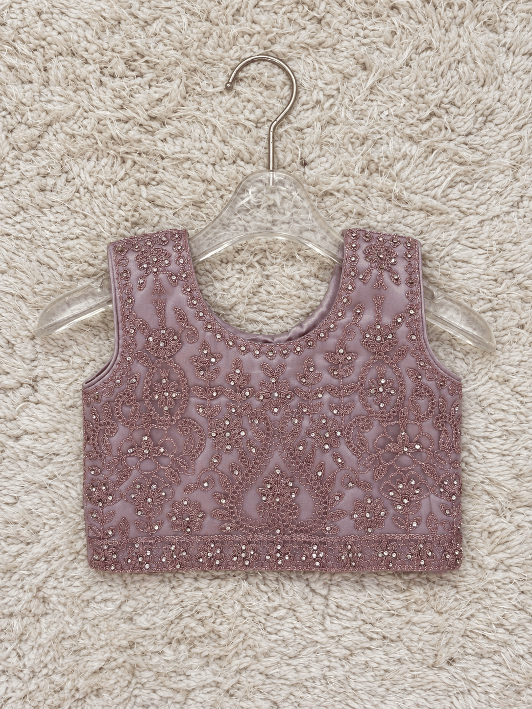 Dusty Mauve Embroidered Lehenga Set