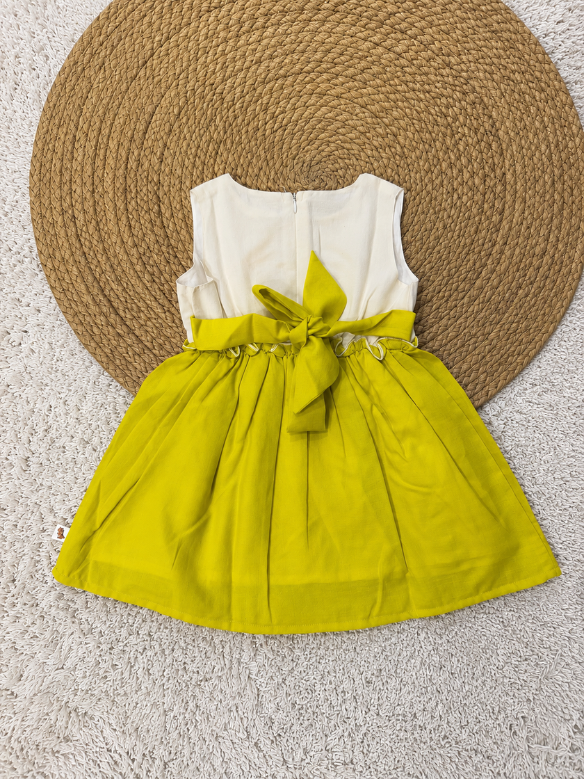 Rainbow Meadow Dress (Lime Green)