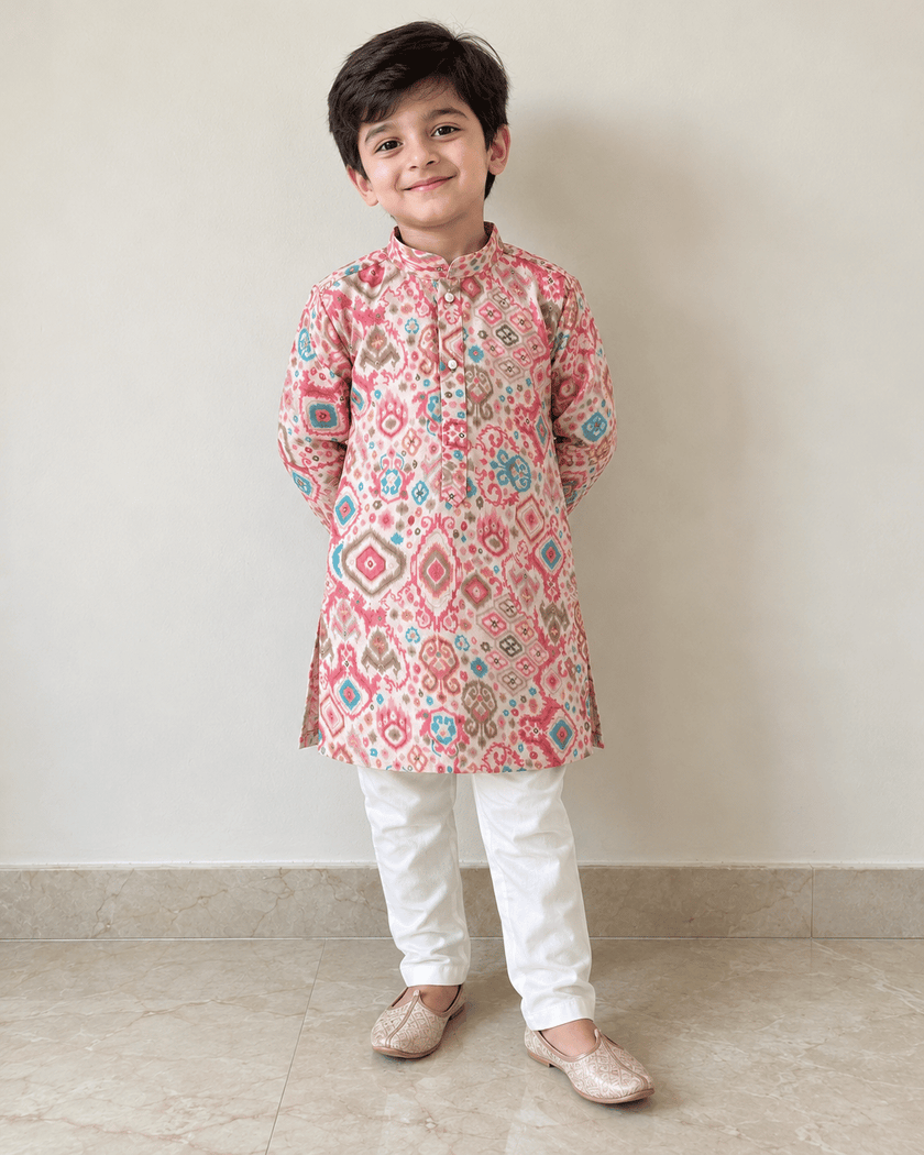 Chanderi Cotton Printed Kurta Set