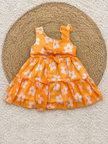 Orange Daisy Ruffle Dress