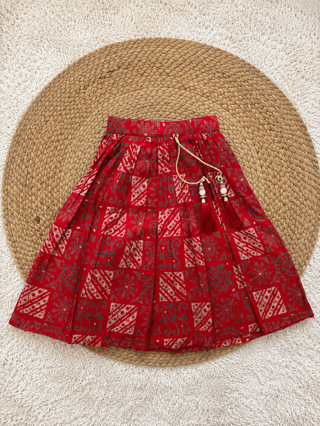 Crimson Pure Chanderi Cotton Lehenga
