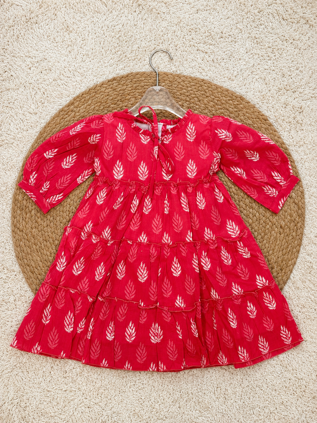 Crimson Leaf Tiered Dress