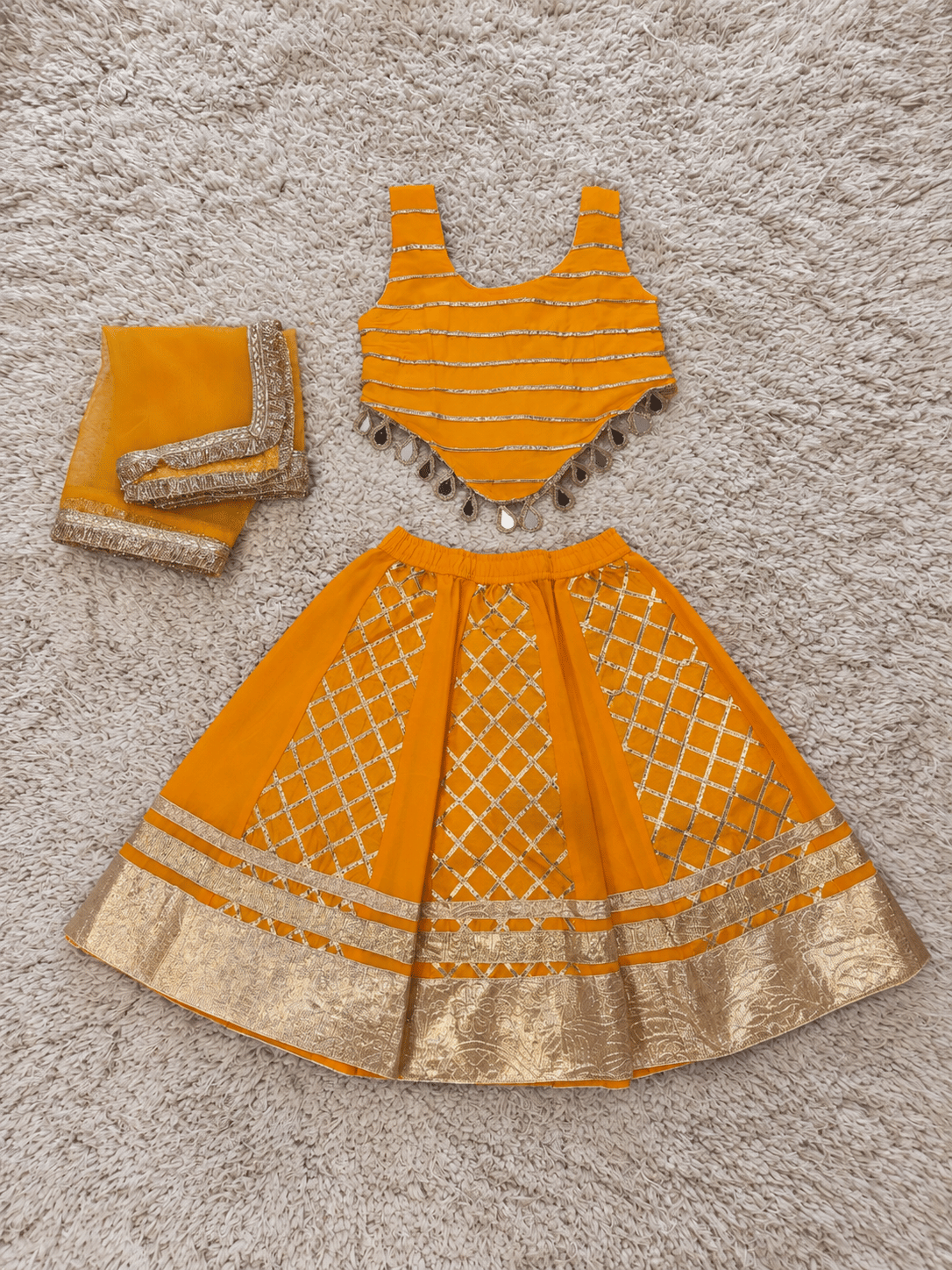 Marigold Gold Festive Lehenga Set