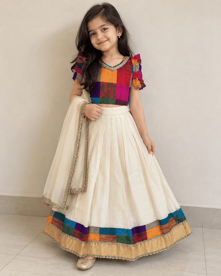 Multicolor Check Festive Lehenga Set